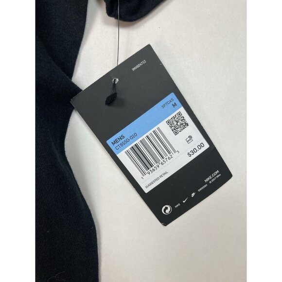 New Nike Mens Tee Size M Black Flag Swoosh Short Sleeve Crew Casual Neck T-Shirt - Picture 7 of 8